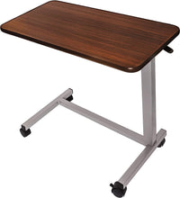 Load image into Gallery viewer, Vaunn Adjustable Overbed Bedside Table With Wheels (Hospital and Home Use), Walnut Brown
