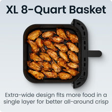 Load image into Gallery viewer, Chefman Crispinator Air Fryer 7-in-1 with 8 Qt Capacity, 450°F Max Temp &amp; TurboFry Pro Technology for Fast, Even Results, Bake, Broil, Dehydrate, Viewing Window, Nonstick Ceramic-Coated Basket
