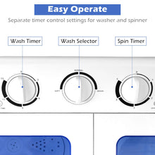Load image into Gallery viewer, Giantex Portable Mini Compact Twin Tub Washing Machine 20lbs Washer Spain Spinner Portable Washing Machine, Blue+ White
