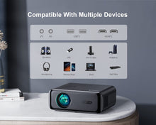 Load image into Gallery viewer, [Auto Focus/4K Support] Projector with WiFi 6 and Bluetooth 5.2, 600ANSI Native 1080P Outdoor Movie Projector, WiMiUS P62 Auto 6D Keystone &amp; 50% Zoom, Smart Home Projector for iOS/Android/TV Stick

