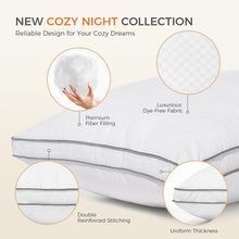 Load image into Gallery viewer, Sweetnight Bed Pillows Queen Size Set of 2, Fluffy Luxury Hotel Pillows Collection Gusseted for Neck and Shoulder, Side Back Stomach Sleeper Pillow, Cozy Night 18&quot;X28&quot;
