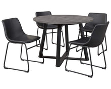 Load image into Gallery viewer, Signature Design by Ashley Centiar Mid Century Round Dining Room Table with Metal Legs, Gray &amp; Black
