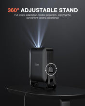 Load image into Gallery viewer, 【360°Adjustable Stand &amp; Auto Focus/Keystone】Mini Projector with WiFi and Bluetooth, 550ANSI Native 1080P Portable Outdoor Movie Projector, VOPLLS Home Projector 4K Support for HDMI/USB/AV/Phone/Laptop
