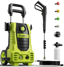 Load image into Gallery viewer, Electric Pressure Washer, 26 FT Hose Pressure Cleaner 2030 PSI with 4 Nozzles Tips,Surface Cleaning with Upgraded Swivel Joint for Car/Fences/Patios/Daily Needed Light Green
