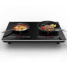 Load image into Gallery viewer, VBGK Double Induction Cooktop,110V 4000W Electric burner,2 burner Hot Plate LED Sensor Touch Energy-Saving induction stove top with Child Safety Lock &amp; Timer 2 burner induction cooktop
