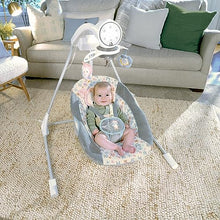 Load image into Gallery viewer, Ingenuity InLighten 5-Speed Baby Swing - Swivel Infant Seat, 5 Point Safety Harness, Nature Sounds, Lights - Nally Owl
