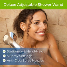 Load image into Gallery viewer, WaterChef Handheld Shower Filter System SF-7C (Brushed Nickel) - Deluxe Adjustable Wand, Advanced Filtration for Superior Chlorine Reduction - NSF/ANSI Certified: 96.6% of Chlorine, 10,000 Gal., USA
