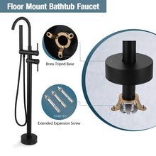 Load image into Gallery viewer, FGKQ Free Standing Tub Faucet Matte Black Floor Mounted Bathroom Bathtub Faucet Set with Hand Shower, 2 Handle Tub Filler
