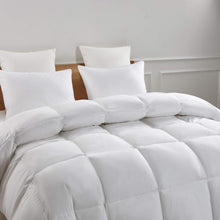 Load image into Gallery viewer, Serta Goose Feather Down Fiber Cotton Comforter Queen Size - 100% Cotton Duvet Insert - Hotel Luxury Hypoallergenic Bedding Comforter All Season Medium Warmth 90 x 90 Inch White
