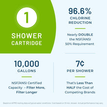 Load image into Gallery viewer, WaterChef Handheld Shower Filter System SF-7C (Brushed Nickel) - Deluxe Adjustable Wand, Advanced Filtration for Superior Chlorine Reduction - NSF/ANSI Certified: 96.6% of Chlorine, 10,000 Gal., USA
