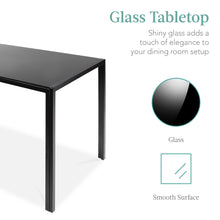 Load image into Gallery viewer, Best Choice Products 5-Piece Glass Dining Set, Modern Kitchen Table Furniture for Dining Room, Dinette, Compact Space-Saving w/Glass Tabletop, 4 Upholstered PU Chairs, Metal Steel Frame - Black
