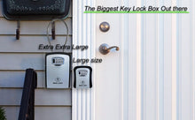 Load image into Gallery viewer, Iron Lock® XXL Key Lock Box Portable and Wall Mounted with Removable Cable Shackle Waterproof Indoor Outdoor 4 Digit Combination with Resettable Code with A B Switch Extra Large Key Lockbox Outside
