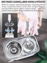 Load image into Gallery viewer, Michao Spin Mop Bucket Deluxe 360 Spinning Floor Cleaning System with 6 Microfiber Replacement Head Refills,62&quot; Extended Handle,4X Wheel for Home Cleaning
