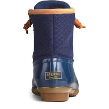 Load image into Gallery viewer, Sperry Women&#39;s Saltwater Emboss Wool Rain Boot, Navy, 8

