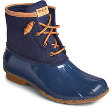 Load image into Gallery viewer, Sperry Women&#39;s Saltwater Emboss Wool Rain Boot, Navy, 8
