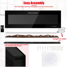 Load image into Gallery viewer, Tangkula 50 Inches Electric Fireplace Insert, Reccessed and Wall Mounted 5,000 BTU Electric Fire Place,with 2 Heat Settings, 0.5-12H Timer, Dual Control, 9 Flame Colors &amp; 5 Flame Brightness
