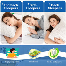 Load image into Gallery viewer, SUPA MODERN Cooling Bed Pillows for Sleeping 2 Pack Shredded Memory Foam Pillows Adjustable Cool Pillow for Side Back Stomach Sleepers Luxury Gel Pillows Queen Size Set of 2 Washable Removable Cover
