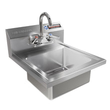 Load image into Gallery viewer, DuraSteel Stainless Steel Sink - NSF Commercial Wall Mount Kitchen Sink - Small Hand Sink with 12&quot; x 10&quot; x 5.5&quot;D Wash Basin - With Sink Strainer and Faucet - For Laundry, Restaurants, Bars, and More
