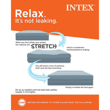 Load image into Gallery viewer, Intex: Dura-Beam Deluxe Comfort-Plush Air Mattress - 22&quot; Queen Blue - Built-in Electric Pump, Durable Fiber-Tech, Carry Bag Included, 600lb Capacity
