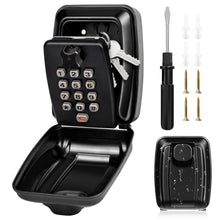 Load image into Gallery viewer, TEUEN Key Lock Box for Outside, Sturdy Waterproof Wall Mount Lock Box for House Key, 12-Digit Combination Resettable Large Capacity Security Lockbox for Home, Garage, Office, Warehouse
