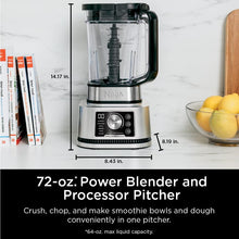 Load image into Gallery viewer, Ninja SS351 Foodi Power Blender &amp; Processor System 1400 WP Smoothie Bowl Maker &amp; Nutrient Extractor* 6 Functions for Bowls, Spreads, Dough &amp; More, smartTORQUE, 72-oz.** Pitcher &amp; To-Go Cups, Silver
