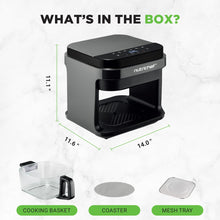Load image into Gallery viewer, Nutrichef 5.8 Quart Air Fryer | 8-1 Preset Cook Modes | Transparent Fry Bowl for Best Cooking Results | Cook Shrimp, Steak, Fries, Wings, Chicken &amp; More | Precise Temperature Control &amp; Time | Grey
