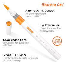 Load image into Gallery viewer, Shuttle Art Automatic Ink Control Acrylic Paint Markers, 36 Colors Brush Tip Acrylic Paint Pens for Rock Painting, Ceramic, Wood, Canvas, Glass, Stone, Fabric, Card Making, DIY &amp; Art Supplies
