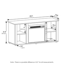 Load image into Gallery viewer, Furinno Jensen Entertainment Center Stand with Fireplace for TV up to 55 Inch, Americano, Corded Electric, Adjustable
