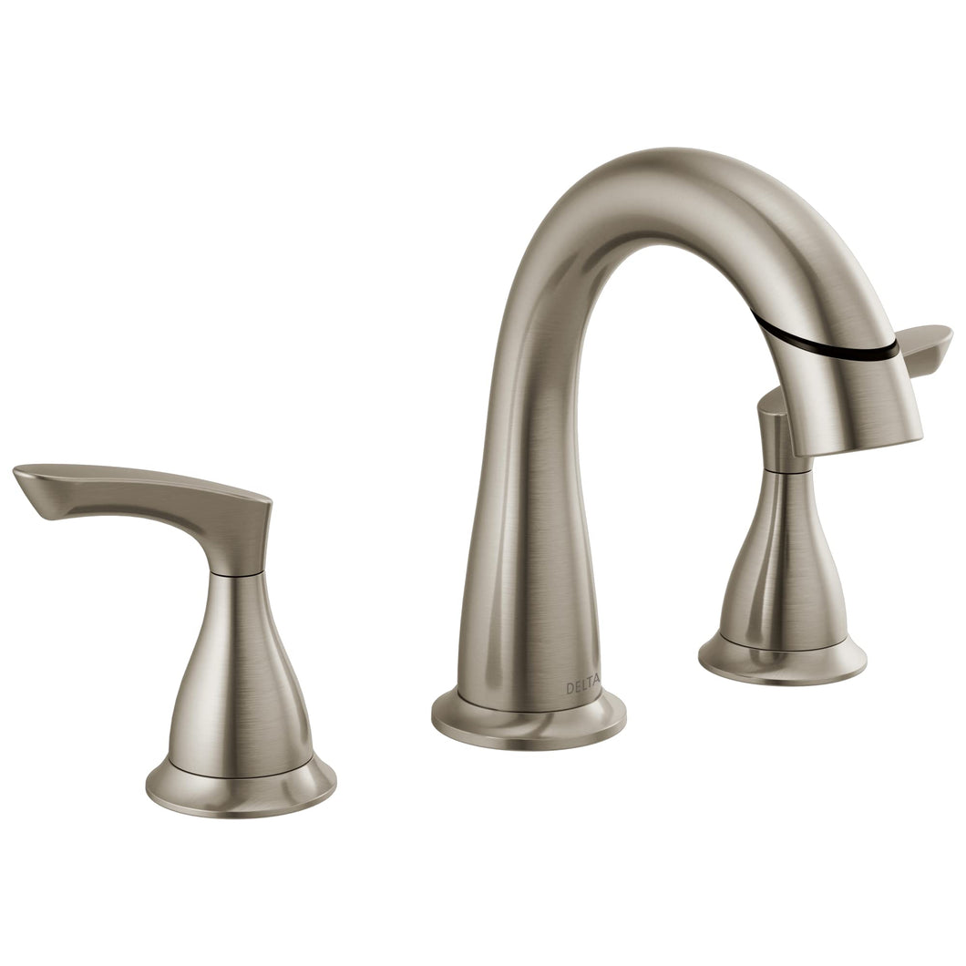 Delta Faucet Broadmoor Pull Down Bathroom Faucet Brushed Nickel, Bathroom Faucet, Widespread Bathroom Faucet 3 Hole with Magnetic Docking, Bathroom Sink Faucet, SpotShield Stainless 35765LF-SPPD