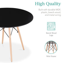 Load image into Gallery viewer, Best Choice Products 5-Piece Dining Set, Compact Mid-Century Modern Table &amp; Chair Set for Home, Apartment w/ 4 Chairs, Plastic Seats, Wooden Legs, Metal Frame - Black/Oak
