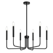 Load image into Gallery viewer, Black Chandelier, 6-Light Farmhouse Chandelier for Dining Room Lighting Fixtures Hanging, Dining Light Fixtures Industrial Modern Chandelier for Bedroom, Foyer, Hall, Kitchen, Living Room and Entryway
