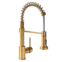 Load image into Gallery viewer, GIMILI Gold Kitchen Faucet with Sprayer,Modern Single Handle High-Arc Pull Out Kitchen Sink Faucet with Pull Down Sprayer
