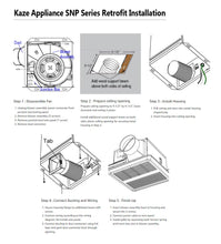 Load image into Gallery viewer, KAZE APPLIANCE SNP100 | 100 CFM | 0.8 Sone | No Attic Access Required Bathroom Ventilation Exhaust Extractor Fan

