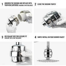 Load image into Gallery viewer, 4 Pack 15 Stage Shower Filter Replacement Cartridge, Shower Filter For Hard Water, Universally Compatible With Any Similar Design, Shower Water Softener with High Output
