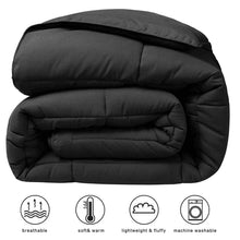 Load image into Gallery viewer, COHOME 2200 Series King Size Down Alternative Comforter Quilted Duvet Insert with Corner Tabs - All Season Reversible Luxury Hotel Bedding Comforter - Winter Warm - Reversible - Black
