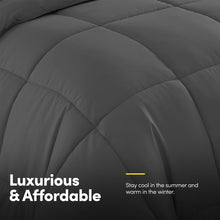 Load image into Gallery viewer, Sweet Home Collection 5 Piece Comforter Set Bag Solid Color All Season Soft Down Alternative Blanket &amp; Luxurious Microfiber Bed Sheets, Gray, Twin
