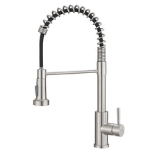 Load image into Gallery viewer, GIMILI Kitchen Faucet with Pull Down Sprayer High Arc Single Handle Spring Kitchen Sink Faucet Brushed Nickel Modern Stainless Steel Kitchen Faucets
