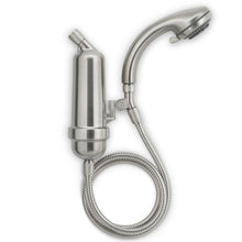 Load image into Gallery viewer, WaterChef Handheld Shower Filter System SF-7C (Brushed Nickel) - Deluxe Adjustable Wand, Advanced Filtration for Superior Chlorine Reduction - NSF/ANSI Certified: 96.6% of Chlorine, 10,000 Gal., USA

