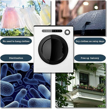Load image into Gallery viewer, OOTDAY Portable Clothes Dryer, Front Load Compact Laundry Dryers with Exhaust Pipe, 850W, ABS Control Panel, 9lbs Compact Dryer for Apartments, Home, Dorm, White
