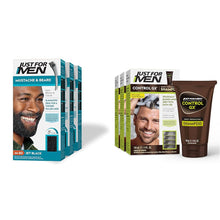 Load image into Gallery viewer, Just For Men Mustache &amp; Beard, Beard Dye for Men with Brush &amp; Control GX Grey Reducing Shampoo, Gradual Hair Color for Stronger and Healthier Hair, 4 Fl Oz - Pack of 3 (Packaging May Vary)
