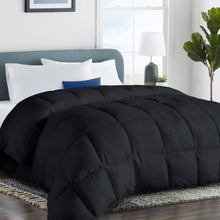 Load image into Gallery viewer, COHOME 2200 Series King Size Down Alternative Comforter Quilted Duvet Insert with Corner Tabs - All Season Reversible Luxury Hotel Bedding Comforter - Winter Warm - Reversible - Black
