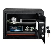 Load image into Gallery viewer, Amazon Basics Steel Security Safe and Lock Box with Electronic Keypad - Secure Cash, Jewelry, ID Documents, 0.5 Cubic Feet, Black, 13.8&quot; W x 9.8&quot; D x 9.8&quot; H
