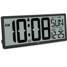 Load image into Gallery viewer, WallarGe 14.5&#39;&#39; Large Digital Wall Clock Battery Operated with Jumbo Numbers, Temperature and Date - Easy to Read and Set, Auto DST
