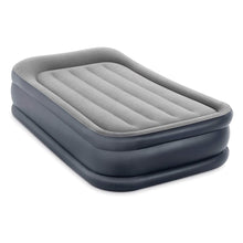 Load image into Gallery viewer, Intex 64131ED Dura-Beam Plus Deluxe Pillow Rest Air Mattress: Fiber-Tech – Twin Size – Built-in Electric Pump – 16.5in Bed Height – 300lb Weight Capacity
