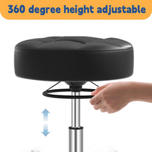 Load image into Gallery viewer, Rolling Stool Heavy Duty 400lb: Super Soft Seat Cushion,360° Swive,Height Adjustability,No Squeaky Noises,No Tip Over,New Upgraded Stool Salon Stool Chair, Tattoo Facial Massage Spa Medical (Black)
