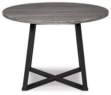 Load image into Gallery viewer, Signature Design by Ashley Centiar Mid Century Round Dining Room Table with Metal Legs, Gray &amp; Black
