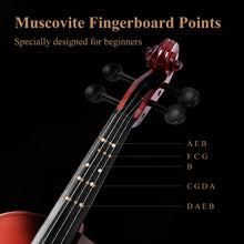 Load image into Gallery viewer, Eastar 3/4 Violin for Beginners, Violins Kit for Student, Fiddle with Hard Case, Rosin, Shoulder Rest, Bow, and Extra Strings (Imprinted Finger Guide on Fingerboard)
