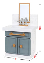 Load image into Gallery viewer, Little Tikes First Bathroom Sink with Real Working Faucet Pretend Play for Kids, 12 Bathroom Accessories, Interactive Unique Toy Multi-Color, Ages 2+ Grey
