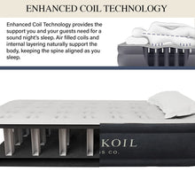 Load image into Gallery viewer, King Koil Plush Pillow Top Twin Air Mattress with Built-in High-Speed Pump for Camping, Home &amp; Guests - 20” Twin Size Airbed Luxury Inflatable Blow Up Mattress, Waterproof, 1-Year Warranty
