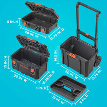 Load image into Gallery viewer, beyond by BLACK+DECKER BLACK+DECKER BDST60500APB Stackable Storage System - 3 Piece Set (Small, Deep Toolbox, and Rolling Tote)
